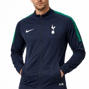Nike Tottenham Hotspur Training Jacket Navy Green Stripe Full Zip Soccer